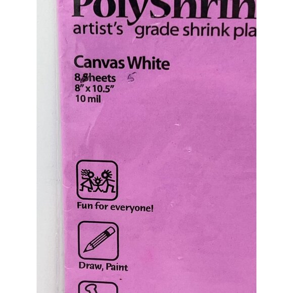 Polyshrink Artists Grade Shrink Plastic Canvas White 5 Sheets 8" X 10.5" 10 Mil - Picture 2 of 3
